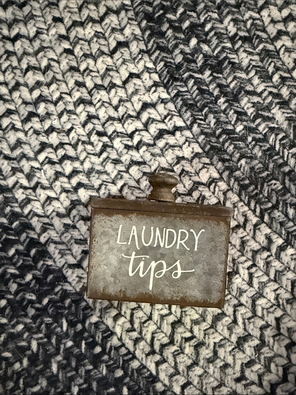 Tin 'Laundry Tips' and "Dryer Sheets" Decorative Accent Containers